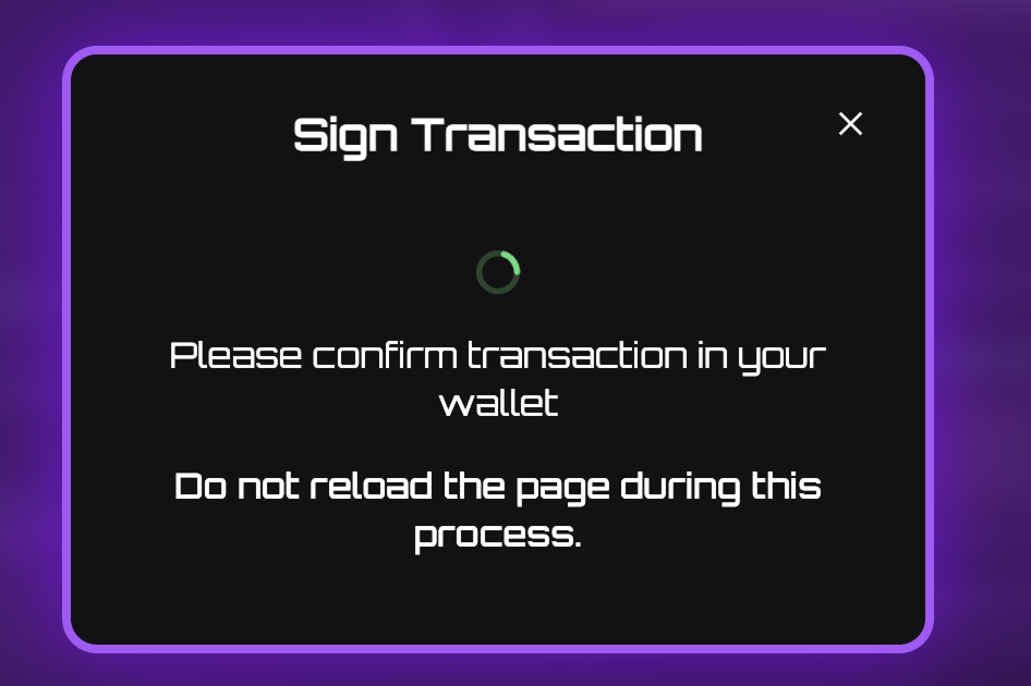 Sign Transaction Dialog