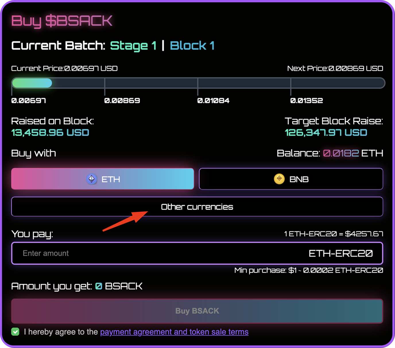 Buy BSACK - Other Currencies
